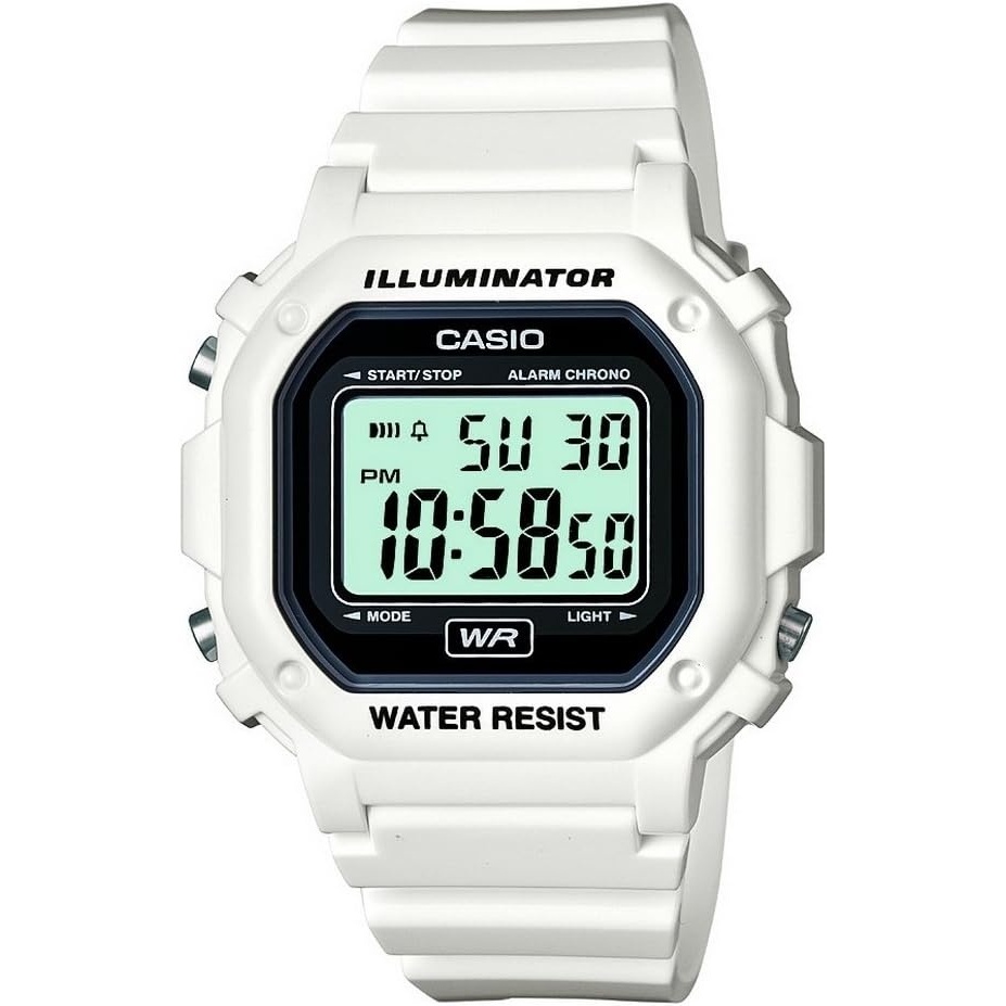 image:imageCasio F108WH Series Mens Digital Watch Illuminator Water Resistant LED Light Daily Alarm 1100 SEC Stopwatch 3 Hands HR Min SEC DateDay Display Daily Alarm 7 Year BatteryWhite