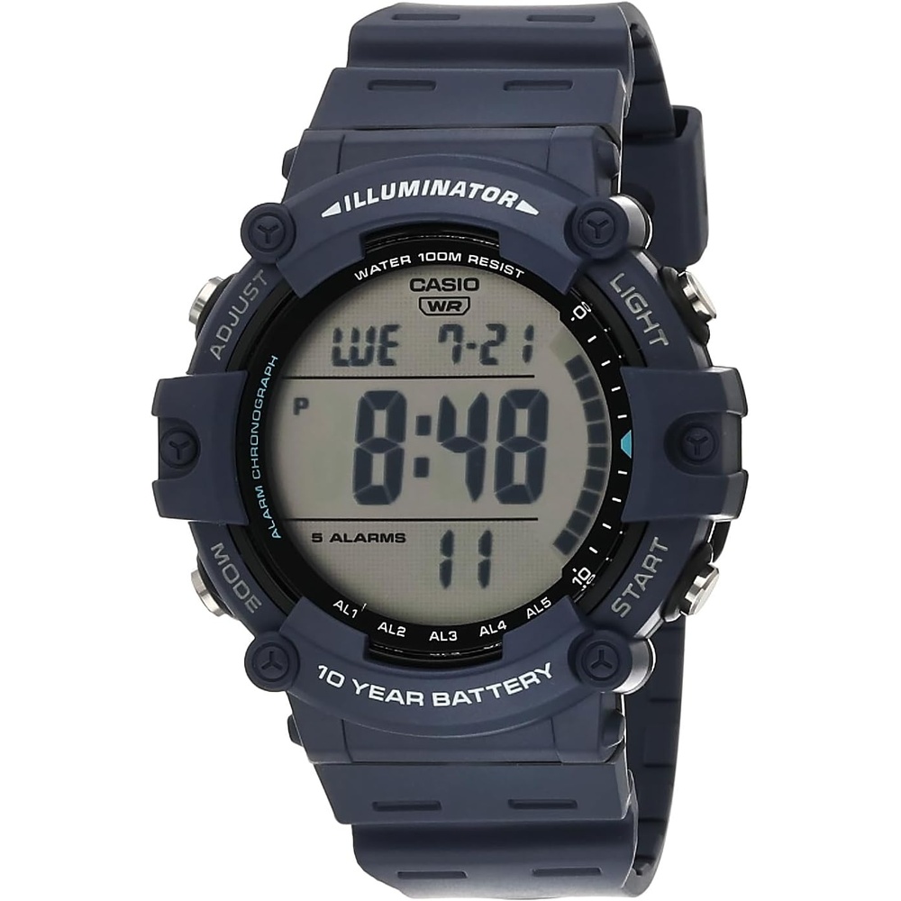 image:imageCasio Illuminator AE1500WH Series 10Year Battery LED Backlight 5Alarms 1100 Sec Stopwatch Mens Digital WatchBlue