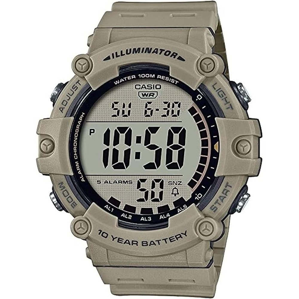 image:imageCasio Illuminator AE1500WH Series 10Year Battery LED Backlight 5Alarms 1100 Sec Stopwatch Mens Digital WatchTan