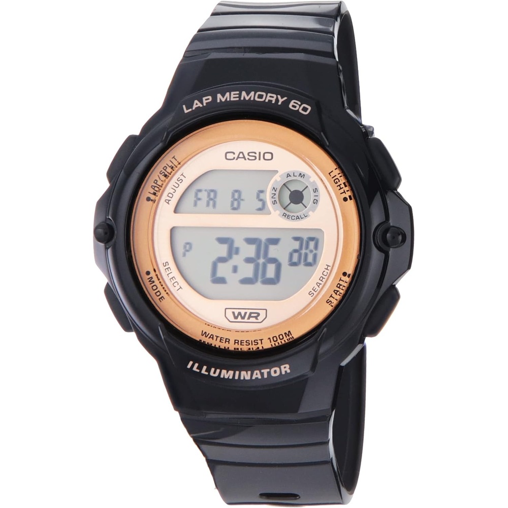 image:imageCasio Illuminator Lap Memory 60 5Year Battery Womens Digital Sports Watch Model LWS1200HBlack