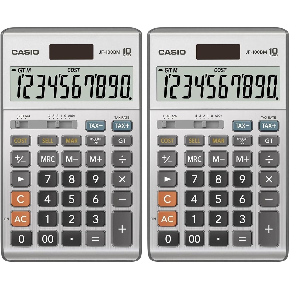 image:imageCasio Inc JF100BM Standard Function CalculatorMulticolor 4 14 x 6 781 Count Pack of 2