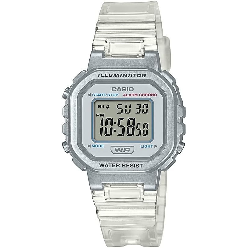 image:imageCasio LA20WH Series Womens Digital Watch Water Resistant LED Light Auto Calendar Date Display 1100 SEC Stopwatch Regular Time Keeping HR Min SEC PM Date Day 5 Yr BattClear