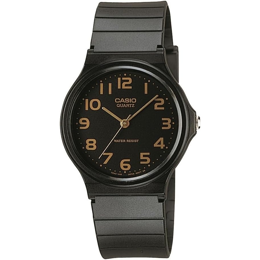 image:imageCasio MQ24 Series Quartz Analog Watch for Men Water Resistant Resin Case Resin Band Resin Glass Three Hand Analog HR Min SEC Classic Casio Design 3 Year BatteryBLACK