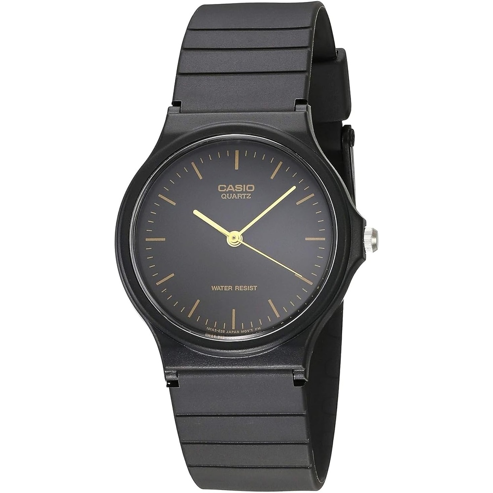 image:imageCasio MQ24 Series Quartz Analog Watch for Men Water Resistant Resin Case Resin Band Resin Glass Three Hand Analog HR Min SEC Classic Casio Design 3 Year BatteryBlackGold