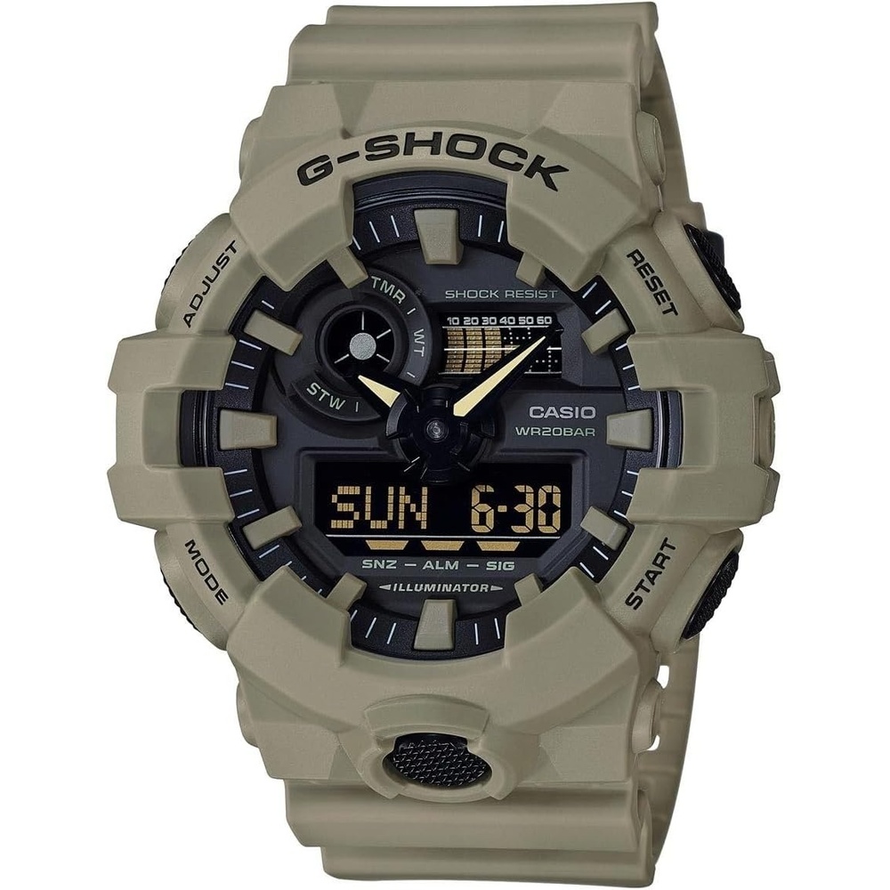 image:imageCasio Mens 700UC Series GShock Quartz 200M WR Shock Resistant Resin Strap and CaseTan
