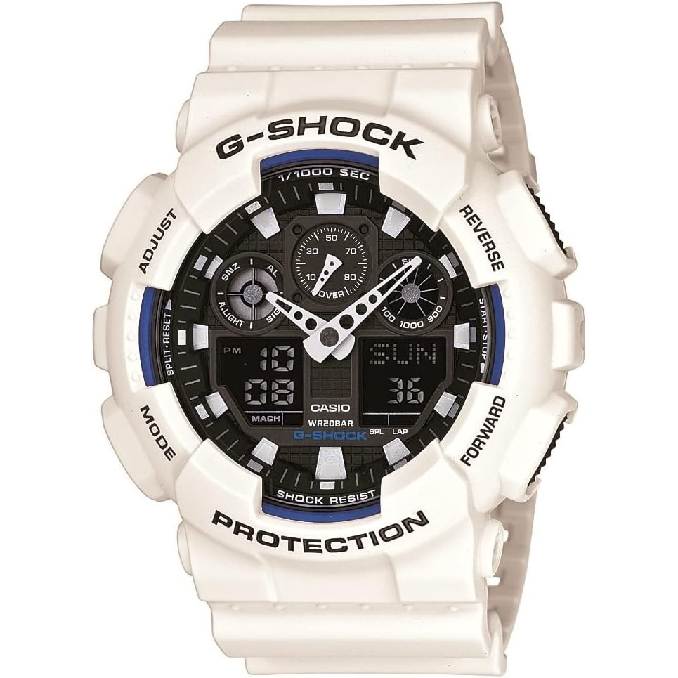 image:imageCasio Mens GA100 XL Series GShock Quartz 200M WR Shock Resistant WatchWhiteBlack