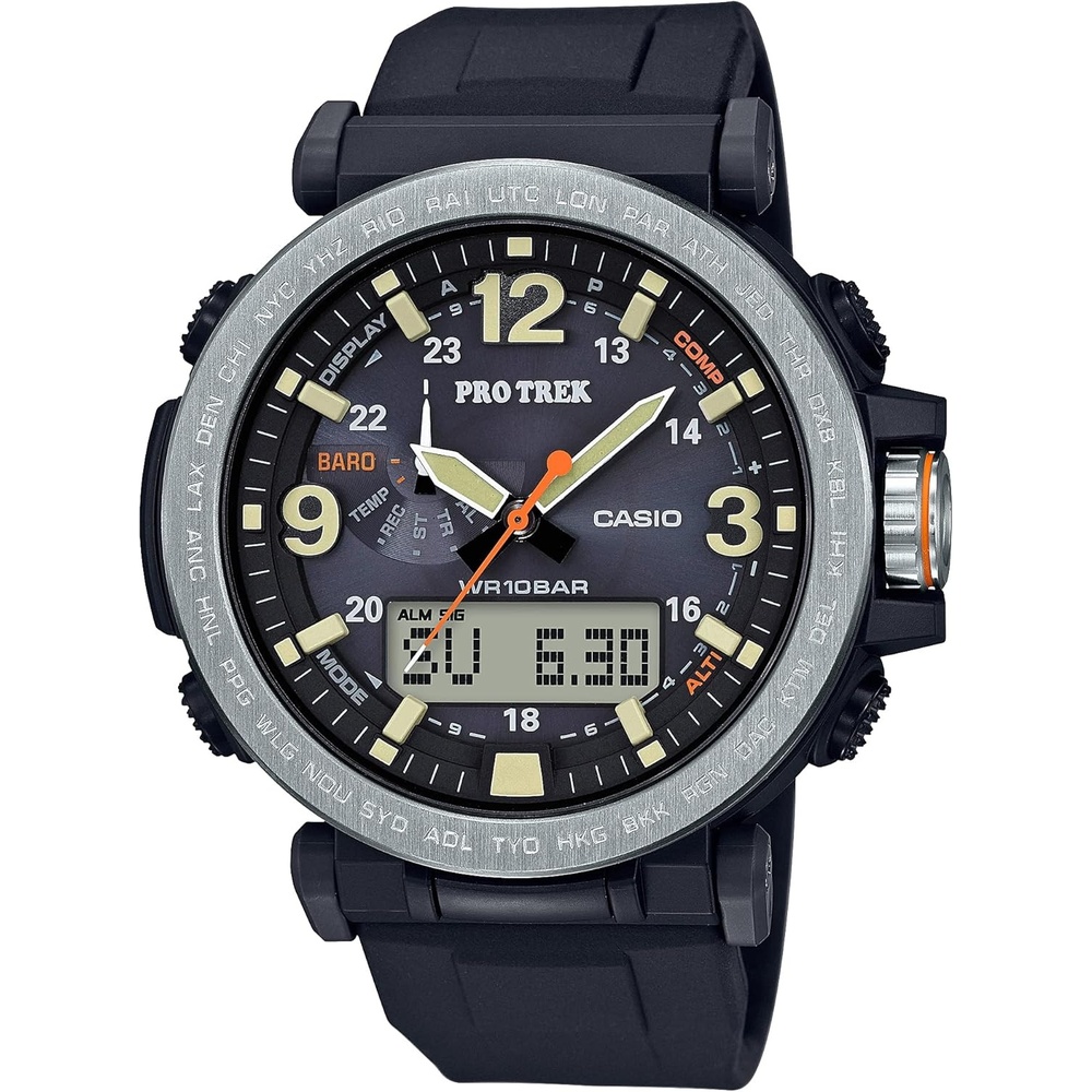 image:imageCasio PRG600 Series Pro Trek 100M WR 1100 SEC Stop Watch CompassAltBaroThermo Tough Solar PowerAtomic Timekeeping 1100 SEC Stopwatch Countdown Timer World TimeBlack