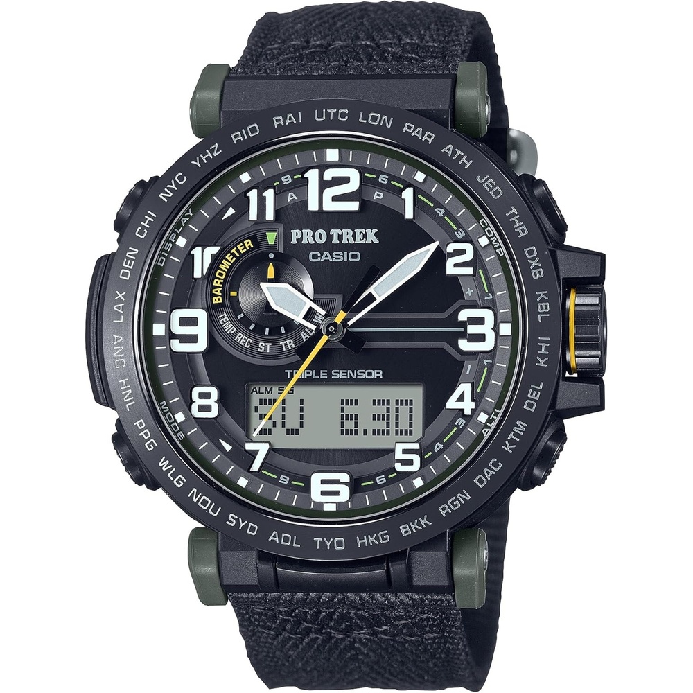 image:imageCasio PRG601 Series Pro Trek 100M WR 1100 SEC Stop Watch CompassAltBaroThermo Tough Solar PowerAtomic Timekeeping 1100 SEC Stopwatch Countdown Timer World TimeGreen
