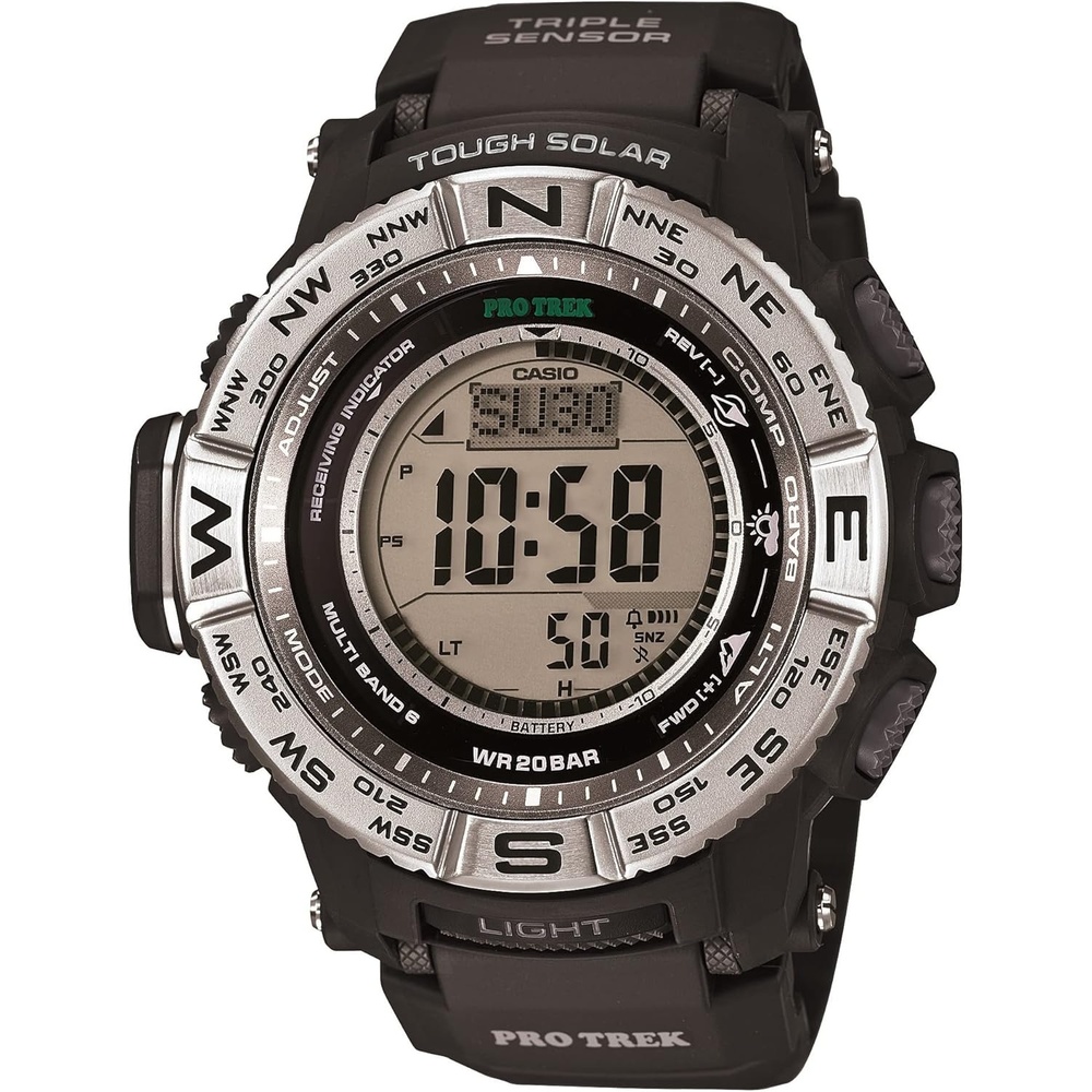 image:imageCasio PRW3500 Series Pro Trek 100M WR Compass AltBaroThermo Tough Solar Power Atomic Timekeeping 1100 SEC Stopwatch Countdown Timer World TimeBlack