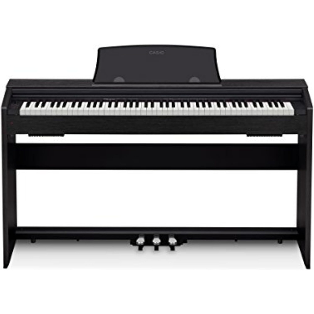 image:imageCasio Privia PX770 88Key Weighted Console Digital Piano TriSensor II Scaled Hammer Action Keys AiR Sound Source 19 Tones Concert Play 16W Stereo Speakers USBMIDI Elegant Brown CabinetBlack