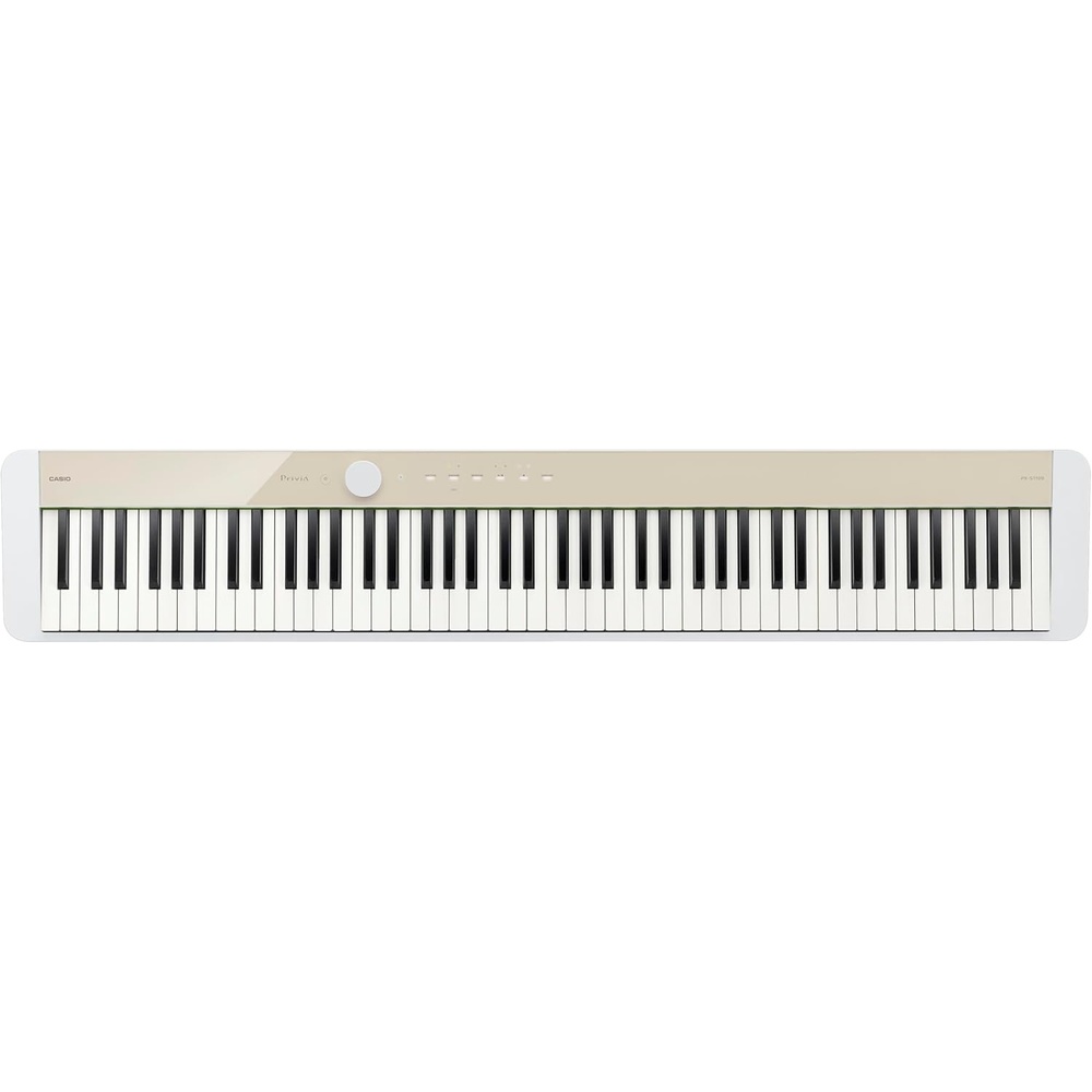 image:imageCasio Privia PXS1100  88Key TouchResponsive Weighted Digital Piano  UltraPortable  Superior Sound  German Grand Tone Bluetooth Casio Music Space App  Gloss Black FinishMellow Beige