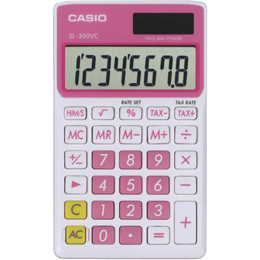 image:imageCasio SL300VC Solar Powered Standard Function Calculator BluePink