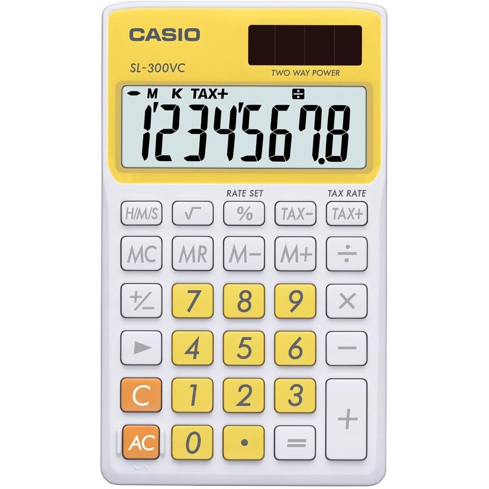 image:imageCasio SL300VC Solar Powered Standard Function Calculator BlueYellow