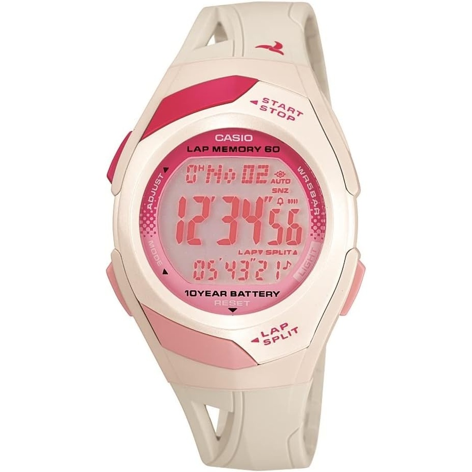 image:imageCasio STR300 Series  Classic Dive Style  50M WR  1100 SEC Stop Watch with 60 Lap Memory  Countdown Timer  Multi Alarm  Dual Time  LED Light  Auto Calendar  10 Year BatteryWhite