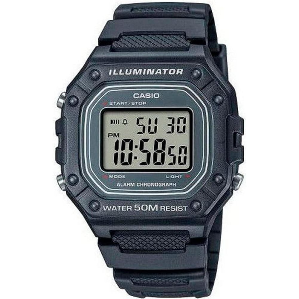 image:imageCasio W218H Series Mens Digital Watch 50M WR 1100 Second Stopwatch 100 SEC Chronograph LED Backlight Countdown Timer Daily Alarm Hourly Time Signal 7 Year BatteryGray