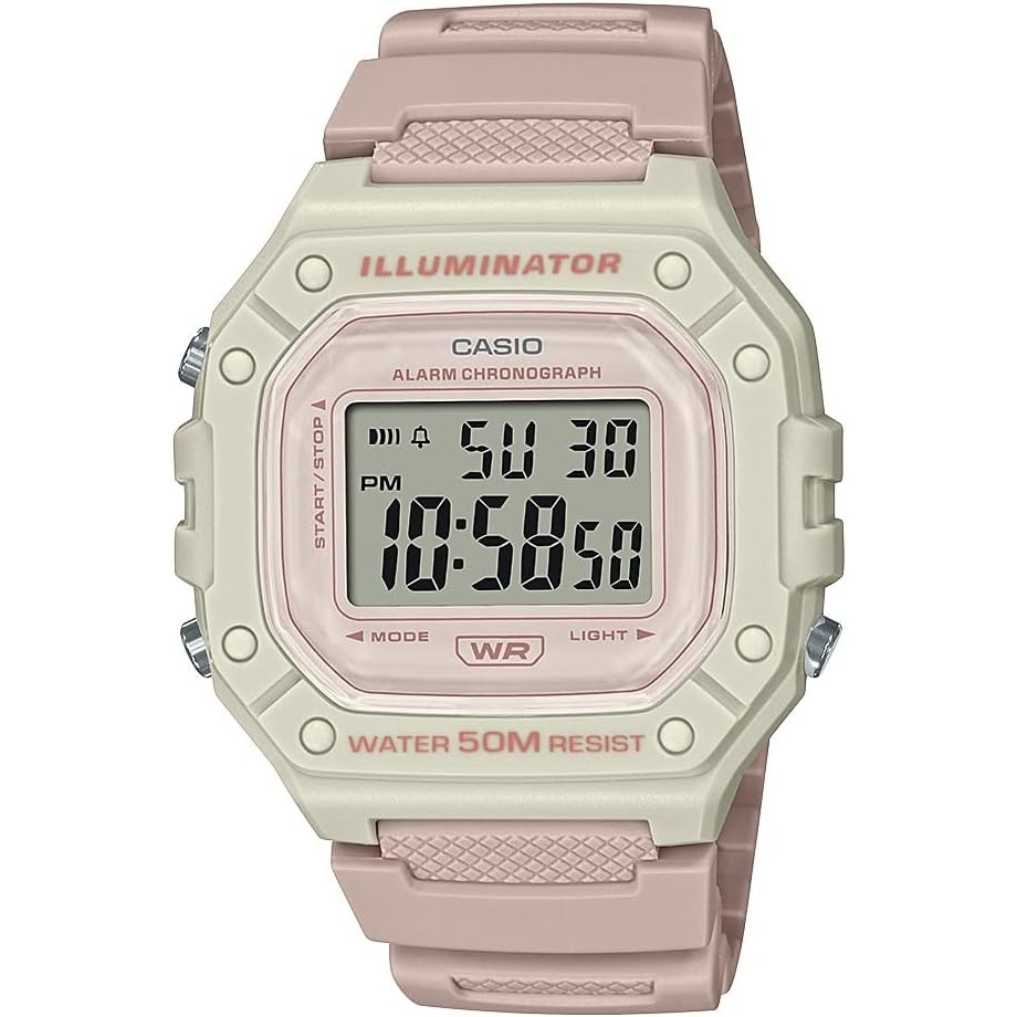 image:imageCasio W218H Series Mens Digital Watch 50M WR 1100 Second Stopwatch 100 SEC Chronograph LED Backlight Countdown Timer Daily Alarm Hourly Time Signal 7 Year BatteryLight Pink