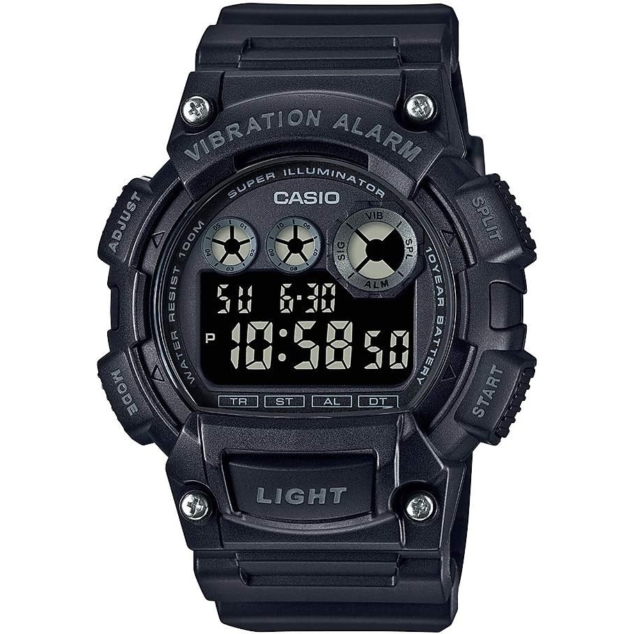 image:imageCasio W735H Series Mens Digital Watch 1100 SEC Stopwatch Countdown Timer Super Illuminator LED Light 100 M Water Resistance Daily Alarm Auto Calendar Dual Time 10 Yr BatteryBlack