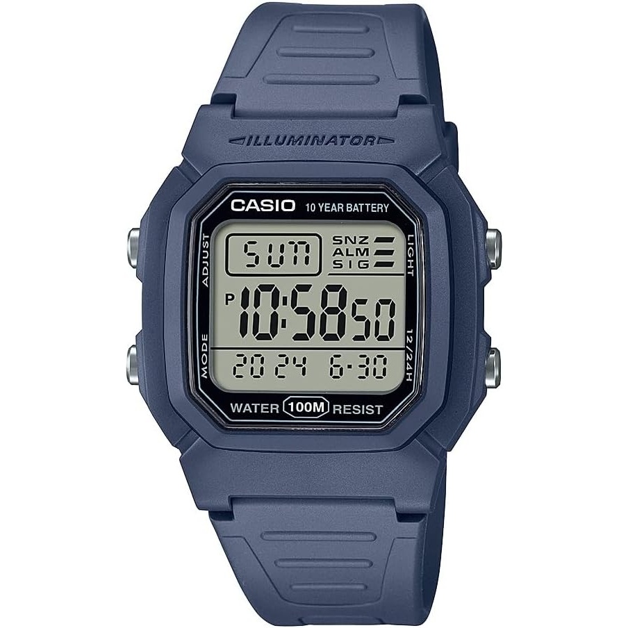 image:imageCasio W800HG Series Mens Digital Watch 100 Meter Water Resistance Multi Function Alarm 100 SEC Stopwatch Auto Calendar Countdown Timer LED Light Dual Time 10 Year BatteryBlue