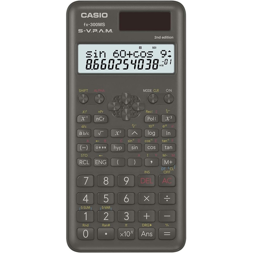 image:imageCasio fx300MS Plus 2nd Edition Standard Scientific Calculator with 2Line Display 10Digit LCD Trig Stats Fractions Ideal for High School Algebra Trigonometry amp Test PrepCalculator