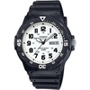image:imageCasio MRW200H Series  Unisex Analog Watch  100M WR  Stainless Steel Case  Resin Band  2 Hand Analog HR Min SEC  Date Display  Screw Down CrownScrew Down Caseback  3 Year BatteryBlackWhite