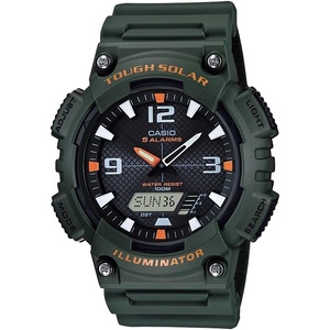 Casio AQS800W Series | Analog Digital Watch | 100M WR | Solar Powered | 1/100 SEC Stop Watch | 6-Language Day of The Week Indicator | Countdown Timer | LED Light | Multi Alarm(Green)