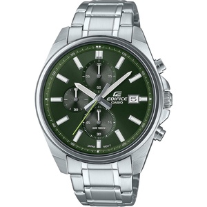 Casio Edifice Men’s Stainless Steel Chronograph Date Indicator 43.8mm Watch EFV-610D-3CV(Green)