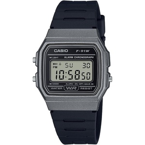 Casio F91W Series | Digital Watch | Water Resistant | LED Light | 1/100 SEC Stopwatch | Regular Time Keeping (HR, Min, SEC, PM, Date, Day) | Daily Alarm | Lightweight | 7 Year Battery(Grey)