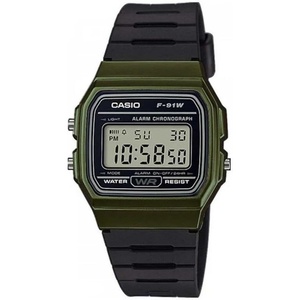 Casio F91W Series | Digital Watch | Water Resistant | LED Light | 1/100 SEC Stopwatch | Regular Time Keeping (HR, Min, SEC, PM, Date, Day) | Daily Alarm | Lightweight | 7 Year Battery(Green)
