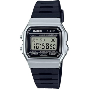 Casio F91W Series | Digital Watch | Water Resistant | LED Light | 1/100 SEC Stopwatch | Regular Time Keeping (HR, Min, SEC, PM, Date, Day) | Daily Alarm | Lightweight | 7 Year Battery(White)