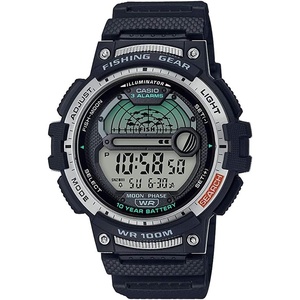 Casio Fishing Timer Quartz Watch with Resin Strap(Black)