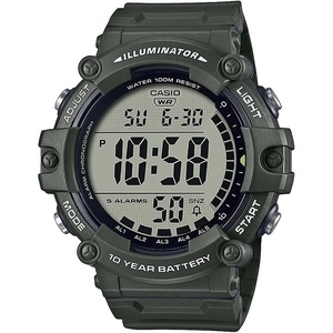 Casio Illuminator AE1500WH Series | 10-Year Battery | LED Backlight | 5-Alarms | 1/100 Sec Stopwatch | Men’s Digital Watch(Green)