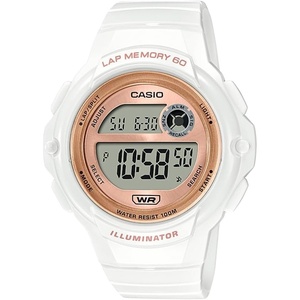 Casio Illuminator Lap Memory 60 5-Year Battery Women’s Digital Sports Watch Model: LWS-1200H(White)