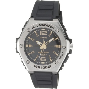 Casio Illuminator Men’s Quartz Sport Watch with Black Resin Strap Heavy Duty Metal Bezel Model: MWA100H-1A2V Silver-Tone