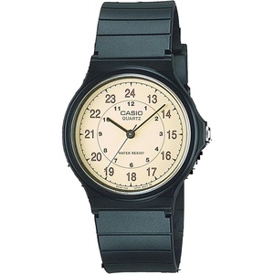 Casio MQ24 Series | Quartz Analog Watch for Men | Water Resistant | Resin Case | Resin Band | Resin Glass | Three Hand Analog (HR, Min, SEC) | Classic Casio Design | 3 Year Battery(Gold/Black)
