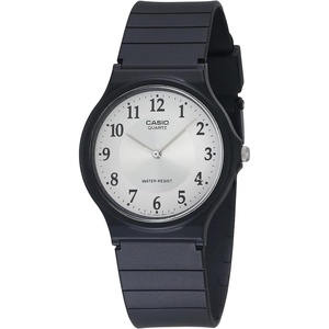 Casio MQ24 Series | Quartz Analog Watch for Men | Water Resistant | Resin Case | Resin Band | Resin Glass | Three Hand Analog (HR, Min, SEC) | Classic Casio Design | 3 Year Battery(Black/White)