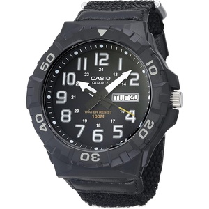 Casio MRW200H Series | Men’s Analog Watch | Sporty Design | 100 Meter Water Resistance | Date Display | Rotary Bezel | Regular Time Keeping (HR, Min, SEC, PM, Date, Day) | 3 Year Battery(Black)