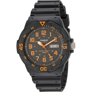 Casio MRW200H Series | Unisex Analog Watch | 100M WR | Stainless Steel Case | Resin Band | 2 Hand Analog (HR, Min, SEC) | Date Display | Screw Down Crown/Screw Down Caseback | 3 Year Battery(Black/Red)