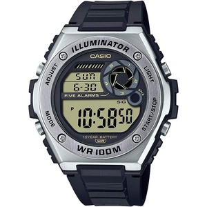 Casio MWD100H Series | Men’s Digital Watch | 1/100 SEC Stopwatch | Countdown Timer | LED Light | 100 Meter Water Resistance | Multi Function Alarm | Auto Calendar | Dual Time | 10 Yr Battery(Black)