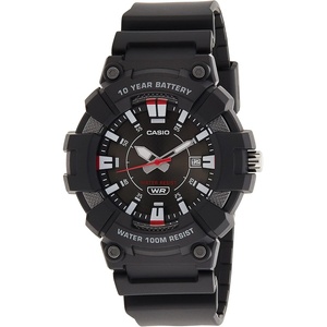 Casio Men’s Heavy Duty 10-Year Battery Date Indicator Watch (Model: MW610H)(Black)