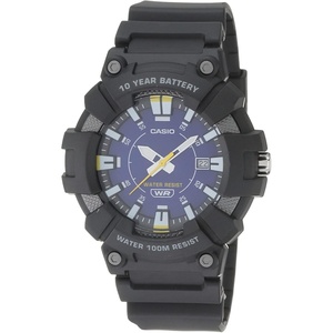 Casio Men’s Heavy Duty 10-Year Battery Date Indicator Watch (Model: MW610H)(Black/Blue)