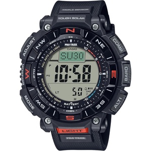 Casio PRG340 Series | Pro Trek | 100 Meter Water Resistance | Compass | Alt/Baro-Thermo | Tough Solar Power | 1-100 SEC Stopwatch | Countdown Timer | World Time(Black)