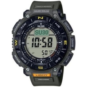 Casio PRG340 Series | Pro Trek | 100 Meter Water Resistance | Compass | Alt/Baro-Thermo | Tough Solar Power | 1-100 SEC Stopwatch | Countdown Timer | World Time(Green)