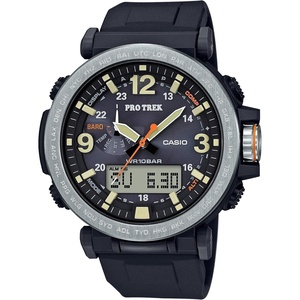 Casio PRG600 Series | Pro Trek | 100M WR | 1/100 SEC Stop Watch | Compass/Alt/Baro-Thermo | Tough Solar Power/Atomic Timekeeping | 1-100 SEC Stopwatch | Countdown Timer | World Time(Black)