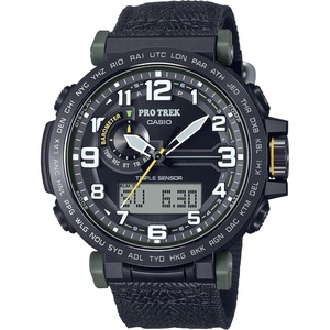 Casio PRG601 Series | Pro Trek | 100M WR | 1/100 SEC Stop Watch | Compass/Alt/Baro-Thermo | Tough Solar Power/Atomic Timekeeping | 1-100 SEC Stopwatch | Countdown Timer | World Time(Green)