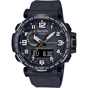 Casio PRW6600Y Series | Pro Trek | 100M WR | Compass | Alt/Baro-Thermo | Tough Solar Power | Atomic Timekeeping | 1-100 SEC Stopwatch | Countdown Timer | World Time(Black)