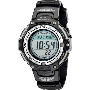 Casio SGW100 Series | Digital Watch & Compass | 200M WR | 100 SEC Stopwatch | Twin Sensor for Direction & Temperature | Low Temp Resistant | World Time | Auto Calendar | Multi Alarm(Black)