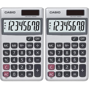 Casio SL-300SV Standard Function Desktop Calculator | General Purpose | Large 8-Digit Display | Pocket Size | Basic Math Functions| Ideal for Home & Office(1 Count (Pack of 2))