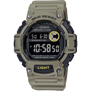 Casio TRT110H Series | Digital Watch | 100M WR | 1/100 SEC Stop Watch | LED Light | Mud Resistant | Low Temp Resistant | Auto Calendar | Dual Time | Vibration/Daily Alarm | 10 Year Battery(Khaki)