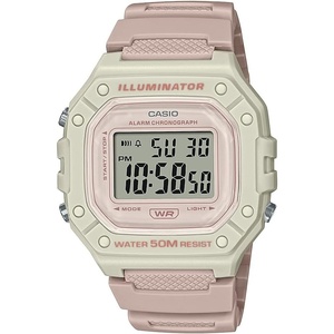 Casio W218H Series | Men’s Digital Watch | 50M WR | 1/100 Second Stopwatch | 100 SEC Chronograph | LED Backlight | Countdown Timer | Daily Alarm | Hourly Time Signal | 7 Year Battery(Light Pink)