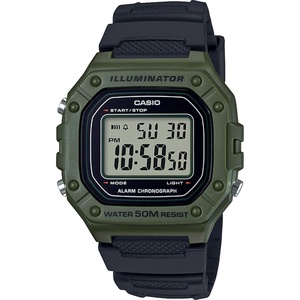 Casio W218H Series | Men’s Digital Watch | 50M WR | 1/100 Second Stopwatch | 100 SEC Chronograph | LED Backlight | Countdown Timer | Daily Alarm | Hourly Time Signal | 7 Year Battery(Black/Green)